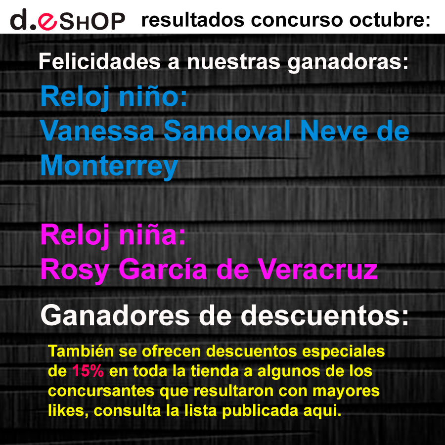 Ganadores del concurso mes de Octubre