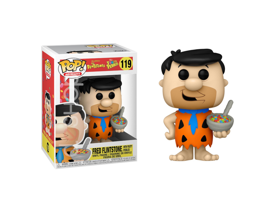 119 FUNKO POP Ad icons : Fred Flintstone with Cereal Fruity Pebbles