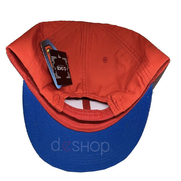 Gorra Superman logo azul con rojo texturizada plana