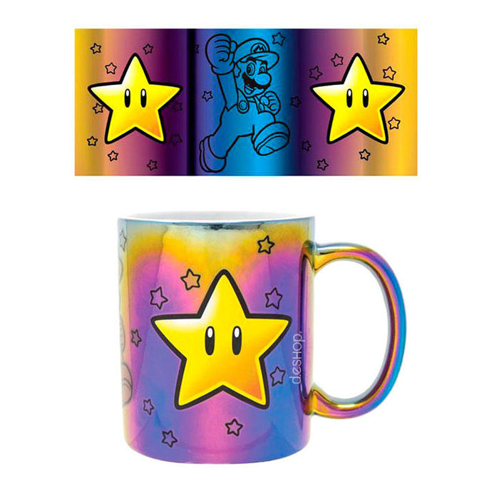 OFERTA Super Mario : Taza acabado metalico (Star Power) 315 mL